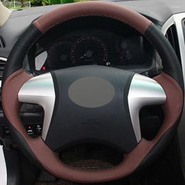 Steering Wheel Covers Black Palm Red Genuine Leather Car Cover For BYD F3 2014 2023 E6 2009-2011 M6 2010 2011 G3 G3R L3 F6