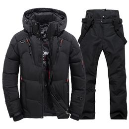 Other Sporting Goods Thermal Winter Ski Suit Men Windproof Skiing Down Jacket and Bibs Pants Set Male Snow Costume Snowboard Wear Overalls 230729