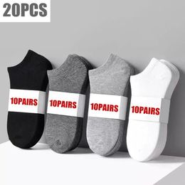 Mens Socks 10pairsLot Mens Socks Casual Boat Socks Black Business Socks Solid Color Breathable Comfortable High Quality Ankle Socks 3745 230729