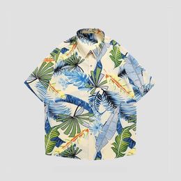 Women's Blouses EBAIHUI Printed Shirt For Women Summer Loose Ladies Blouse Retro Hawaii Blusas Beach Vacation Couple Short Sleeve Tops