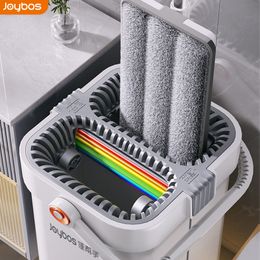 Mops JOYBOS Household Lazy Floor Mop Flat Free HandWashing Mopping Artefact Microfiber Cloth With Bucket Rainbow 230728