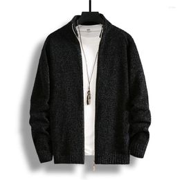 Men's Jackets Boutique Knitted Cardigan Sweater Korean Fashion Slim Fit Versatile Comfortable Casual Thread Jacket