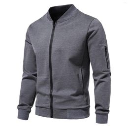 Men's Jackets Mens Casual Zipper Solid Color Collar Slim Warm Jacket Cardigan Overcoat Men Knitwear Women Sweater
