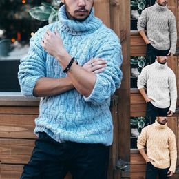 Men's Sweaters Sweater Men Autumn Winter Fashion Casual Solid Colour Turtleneck Thick Loose-fitting Warm Long Sleeve Clothing