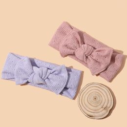 Hair Accessories 18Pcs/Lot Knit Bow Baby Headbands Solid Colour Bowknot Elastic Born Headwarp Toddler Girls Accessory