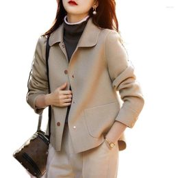 Women's Jackets Women Short Jacket Spring Autumn Fashion Single Breasted Office Solid Coat Long Sleeve Elegant Tops 4XL W2361