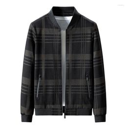 Men's Jackets Spring And Autumn Baseball Collar Jacket Middle-aged Elderly Dad Wear Business Casual Thin Top C73