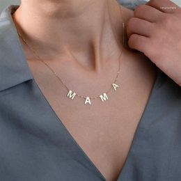 Chains 18k Gold Plated Titanium Steel Letter Mama Necklace For Mothers Days Gifts Women Anniversary Party Jewellery