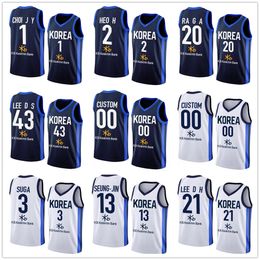 2023 Korea Basketball Jerseys 3 SUGA 20 Guna RA 2 Hoon HEO 1 Junyong CHOI 43 Daesung LEE 21 Daeheon LEE 13 Ha Seung-Jin