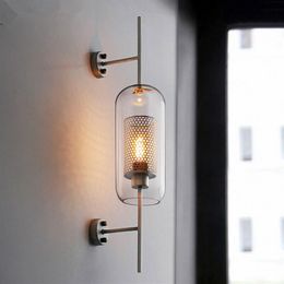 Modern Glass Led Wall Lamp for Bedroom Nordic Wall Sconce Light Fixture Loft Industrial Decor Mirror Lights for Home Luminaire202n