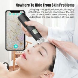 Face Care Devices Digital Microscope WiFi Wireless Electron Dermatoscope Scalp Detection Pores Magnifier Skin Analyzer Machine Professional 230728