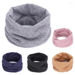 Scarves Winter Unisex Warm Knitted Ring Scarf Solid Neckerchief Wrap Lady Cotton Women Neck Tube