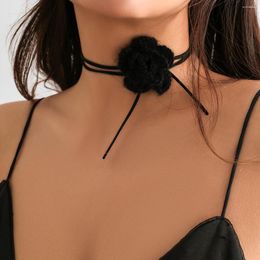 Choker Lacteo Simple Open Rope Chain With Handmade Knitting Flower Necklaces Women Trendy Jewelry Collar 2023 Accessories Girls