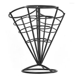 Plates Cone Fries Basket Three Combination Chips Display Holder Stand For Parties Picnics Outdoor Events