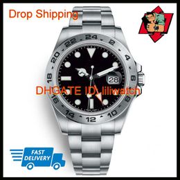 Explorer II 40 MM Luxury Black Watch Men Asia 2813 Movement Mechanical Automatic Wristwatch Set individual independent Date 24 Hou303v