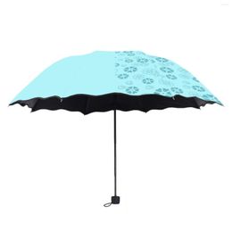 Umbrellas UV Protective Sun Rain Umbrella Black Glue Coating Compact For Birthday And Year's Gifts