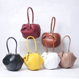 Evening Bags sac a main Luxury Designer Handbag Women Small Round Design Leather Hand Bag For 2023 Fashion Bowling Purse Clutches 230729