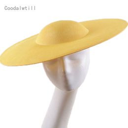Stingy Brim Hats 40CM Fascinators Base For Wedding Millinery Supplies DIY Hair Accessories Hat Women Kenducky Church Headpiece Big Pillbox Cap 230729
