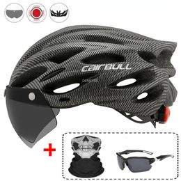 Cycling Helmets Ultralight Safety Helmet Outdoor Motorcycle Bicycle Taillight Removable Lens Visor Mountain Road Bike 230728