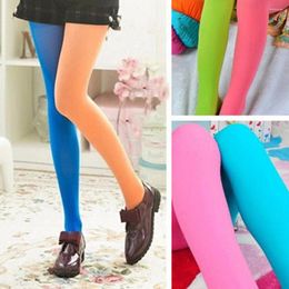 Women Socks Tights Patchwork Double Colours Splicing Girls Candy Colour Cute Pantyhose Contrast Combination Dance Stockings