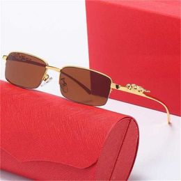 56% OFF Sunglasses 2023 New leopard head half frame men's trend small box Women's fashion glassesKajia New