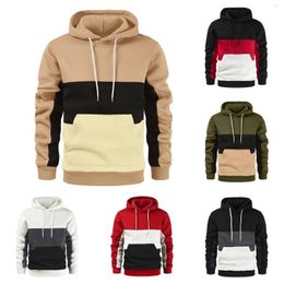 Men's Hoodies Multicolor Drop Shoulder Hoodie Men Regular Fit Pullover Sweatshirt In Blank Contrast Colour And Casual Clothes