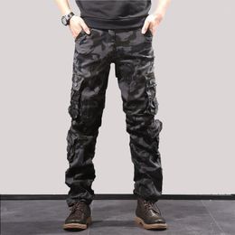 Men's Pants Camouflage Cargo Military Baggy Overalls Casual Cotton Multi Pocket Hip Hop Joggers Streetwear Army Work Trousers