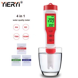 PH Metres yieryi TDS PH Metre PHTDSECTemperature Metre Digital Water Quality Monitor Tester for Pools Drinking Water Aquariums 230728