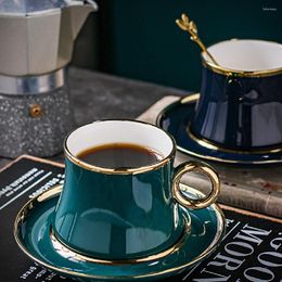 Cups Saucers European Style Small Luxury Coffee Cup Exquisite Ceramic Gold Coloured Tea And Dish Set Simple With Spoon Package