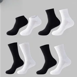 Men's Socks 3 Pairs For Men Women High/Low-Cut Breathable Boat Male Summer Casual Soft Solid Colour Black White