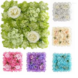 Decorative Flowers Artificial Flower Wall Panel Silk Rose Panels For Party Wedding Decor Living Room Decoration Accessories