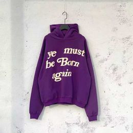 Designer Classic Wests Luxury Mens Hoodie Cpfm Kanyes Ye Must Be Born Again Printed Womens Couple Sweatshirts Vintage Pullover Sweater c22