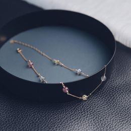 Strand Double Layer Rutilated Quartz Strawberry Crystal Moonstone Beads Bracelets For Women Fashion Jewellery Accessories YBR248