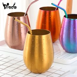 Tumblers 500ml Stainless Steel Beer Mugs Gold Wine Tumbler Cups For Cocktail Coffe Cup Metal Drinking Mug for Bar Drinkware Coffee Mug 230729