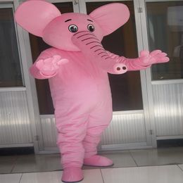 Real Picture Pink elephant mascot costume Fancy Dress For Halloween Carnival Party support customization264e