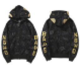 Bathing Ape New Skull Head Gold Letter Coat Men's Shark Camo Casual Sweater Bathing Ape Hooded Jacket