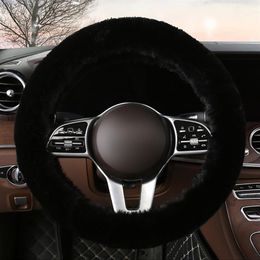 Steering Wheel Covers Car Cover Universal Winter Plush Soft Wool Elastic Protect Interior Accessories219K