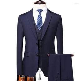 Men's Suits High Quality Suit Three Piece Business Casual Slim Fitting Groom's Wedding Dress Set For Men