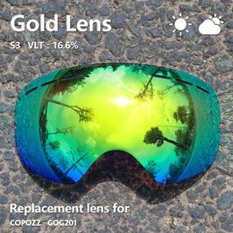 Ski Goggles Sunny Cloudy Lens for ski goggles GOG 201 anti fog UV400 large spherical glasses snow eyewear lenses Only Lens 230729
