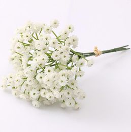 Decorative Flowers Artificial Baby's Breath Silk Flower Bouquet Home Decor Party Decoration White Dried Petals