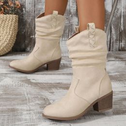 Boots Cowboy Ankle White Boots for Women Cowgirl Fashion Western Boots Women Embroidered Casual Pointed Toe Designer Shoes 230728