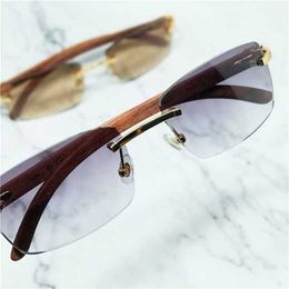 52% OFF Sunglasses 2023 Wood Men Carter Designer Glasses Luxury Square Shades For Women gafas de sol 3mm Lens EyewearKajia New