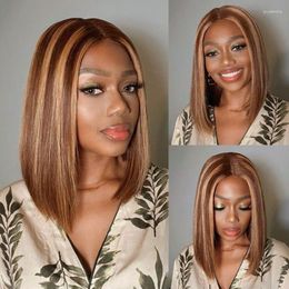 Clearance Sale #P430 Colour Straight Short Bob Hair Highlight Ombre T Part Lace Wig 13x1 Human Wigs