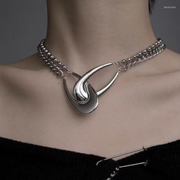 Pendant Necklaces Design Double Ring Staggered Necklace High Sense