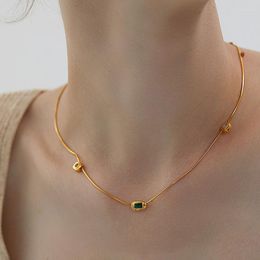 Chains Advanced French Red Green Necklace For Women's Light Luxury Fashion Exquisite Style Folding And Wearing By The Small