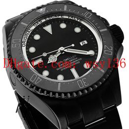 Top Quality 44MM Men's Casual Watch Sea-Dweller 116660 Black Ceramic in DLC PVD Sapphire Movement Automatic Mens Wrist Watche286z