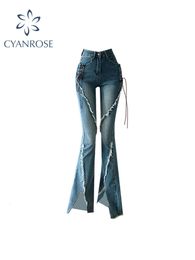 Women s Shorts y2k Flare Jeans Vintage Low Waisted Split Trousers Aesthetic Streetwear Casual Cargo Pant Korean Style Distressed Jean 230729