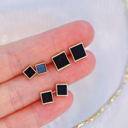 Stud Earrings 3 Pairs Simple Small Set For Women Trendy Geometric Square Metal Ear Female Jewellery Accessories 2023