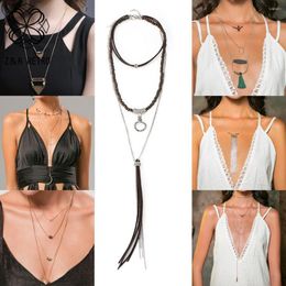 Pendant Necklaces Vintage Statement Long Chain Collar Necklace Bohemia Suspension 2023 Trend Costume Jewelry For Women Unusual Accessories