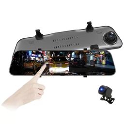 12 big touch screen stream media camcorder 2Ch rearview mirror car DVR Hisilicon chip Sony image sensor 170° 140° FOV 2K 108293u